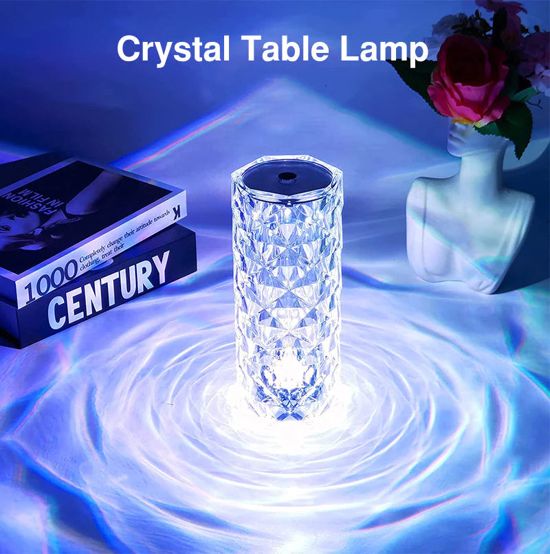 Crystal Rose Dimond 16 Colour RGB Charging Mode LED Night Lights - USB Remote Night Lamp