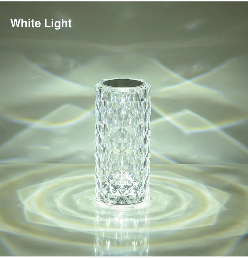 Crystal Rose Dimond 16 Colour RGB Charging Mode LED Night Lights - USB Remote Night Lamp