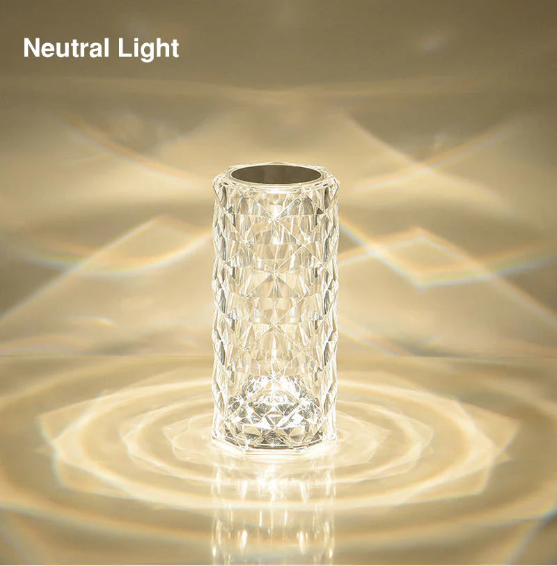 Crystal Rose Dimond 16 Colour RGB Charging Mode LED Night Lights - USB Remote Night Lamp