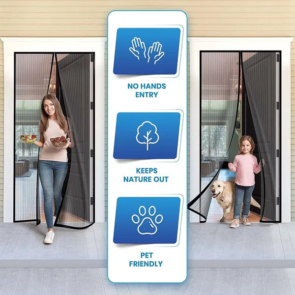 Mesh Screen Net Home Magnetic Foldable Anti Mosquito Door Curtains