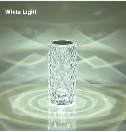 Crystal Rose Dimond 16 Colour RGB Charging Mode LED Night Lights - USB Remote Night Lamp