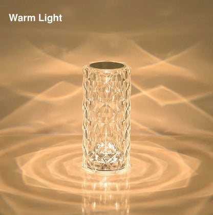 Crystal Rose Dimond 16 Colour RGB Charging Mode LED Night Lights - USB Remote Night Lamp