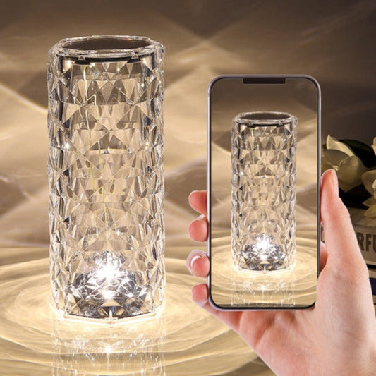 Crystal Rose Dimond 16 Colour RGB Charging Mode LED Night Lights - USB Remote Night Lamp