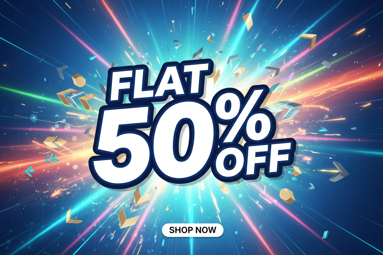 flat 50％ off